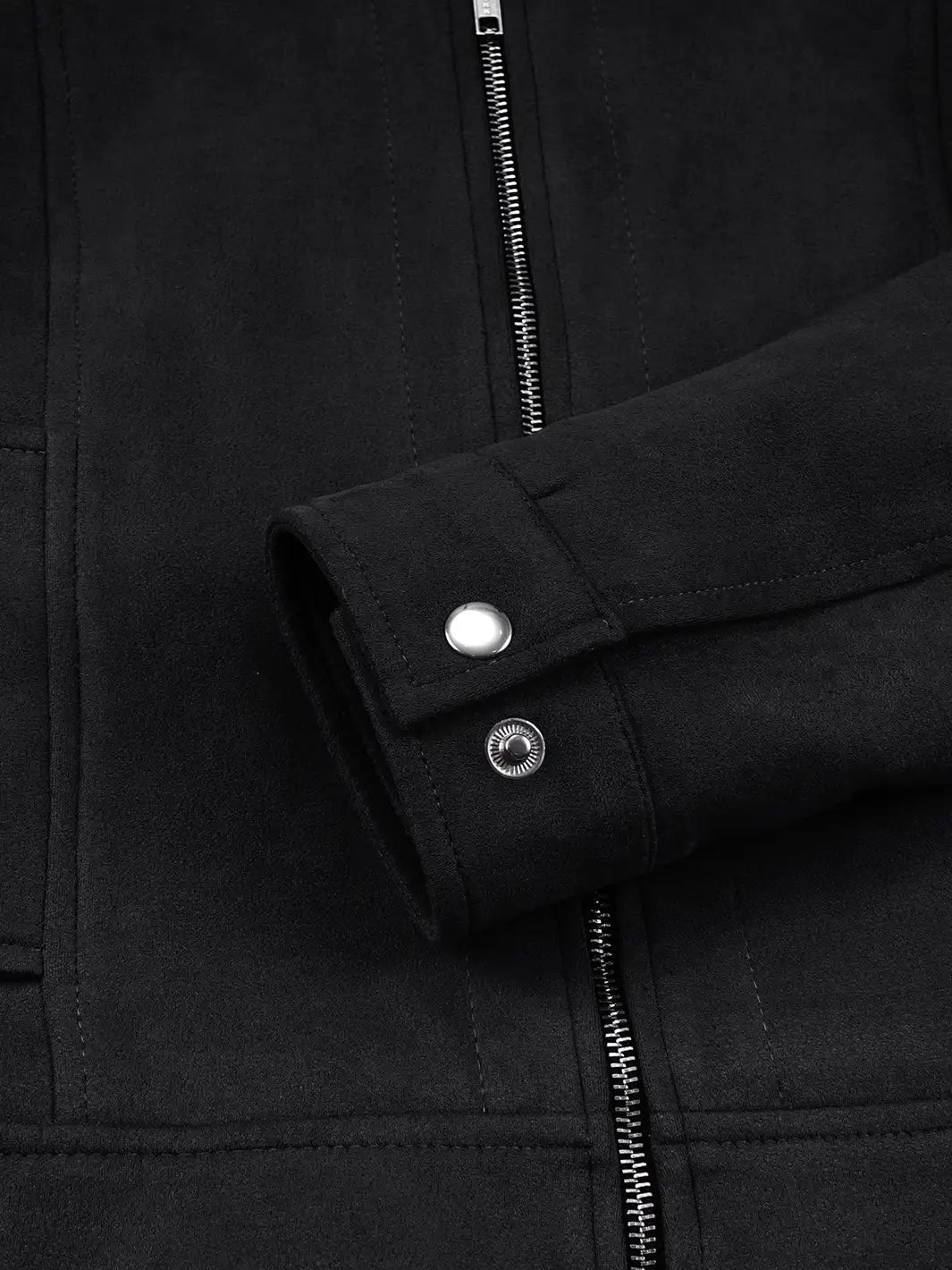 Women's Black Faux Suede Harrington Jacket