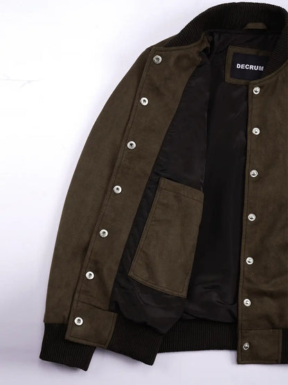 Vera Women's Dark Brown Bomber Faux Suede Jacket