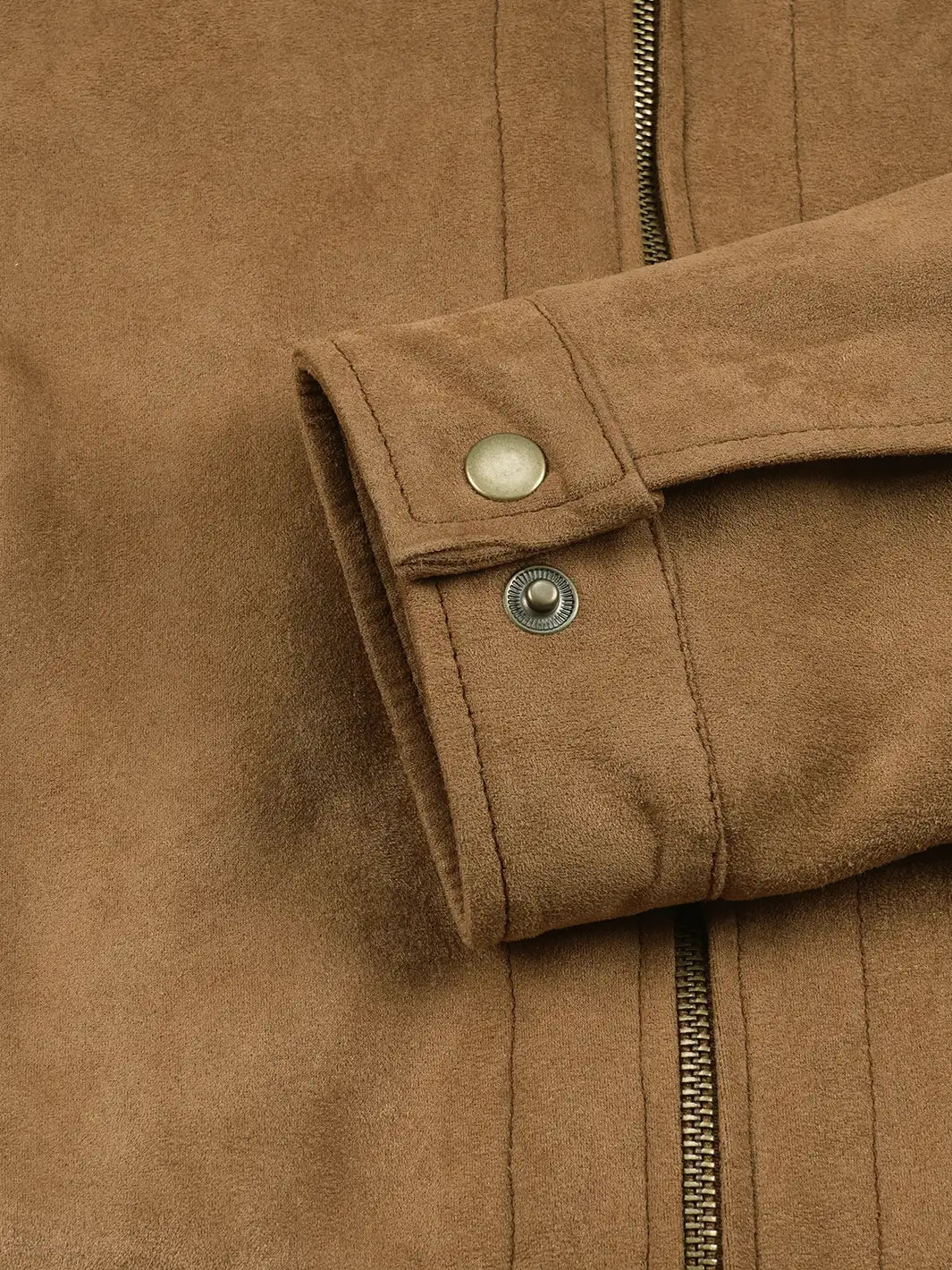Men's Light Brown Faux Suede Harrington Jacket