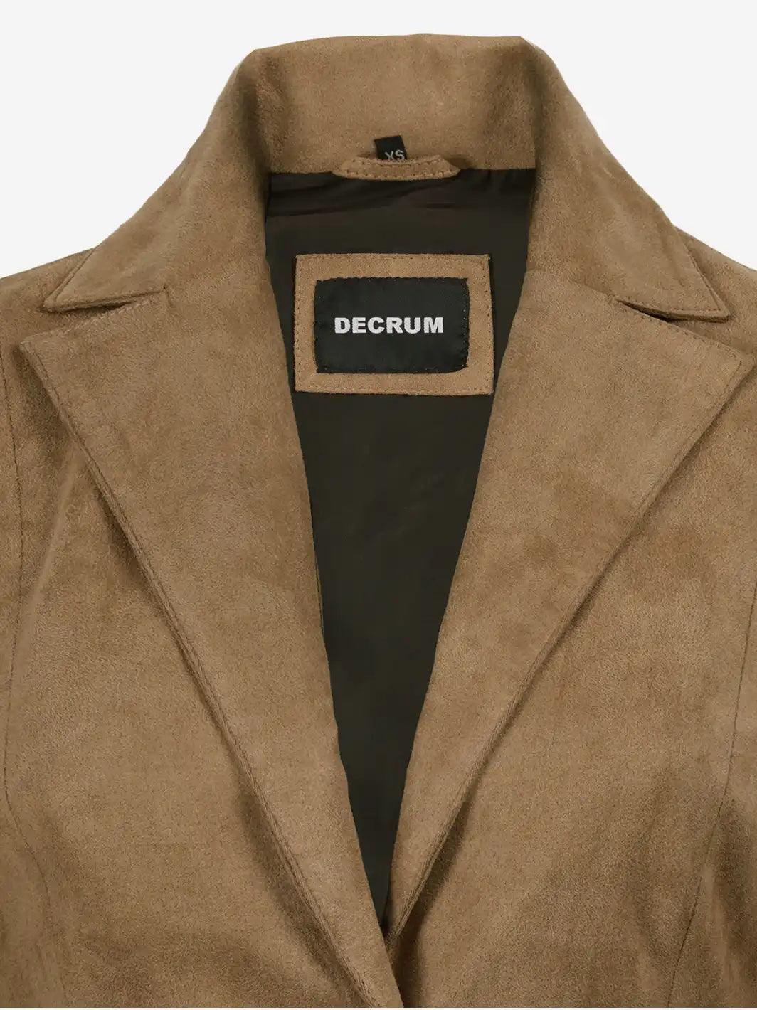 Women's Camel Faux Suede Notch Lapel Blazer