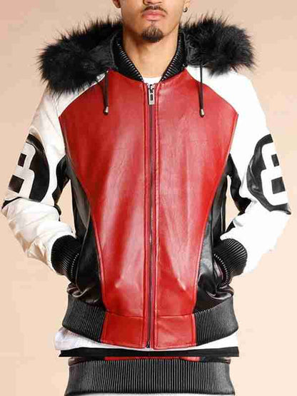 8 Ball Shearling Bomber Leather Jacket Max Jackets