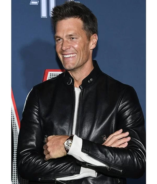 80 for Brady Biker Men’s Tom Brady Leather Jacket Max Jackets