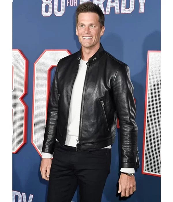 80 for Brady Biker Men’s Tom Brady Leather Jacket Max Jackets