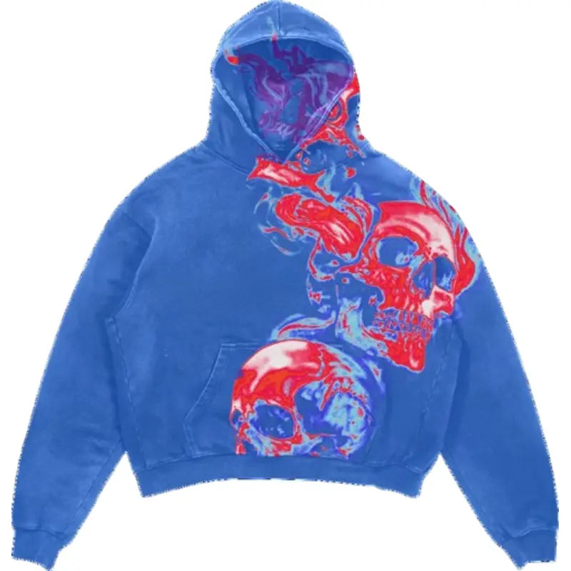 Skully Grey Hoodie Vintage Jacket