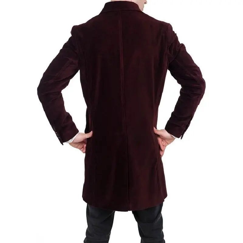 12th Doctor Who Peter Capaldi Maroon Velvet Coat Max Jackets