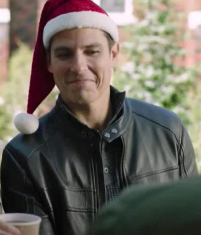 A Veteran Christmas Sean Faris Black Leather Jacket Max Jackets