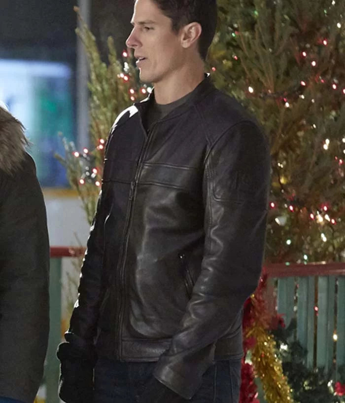 A Veteran Christmas Sean Faris Black Leather Jacket Max Jackets