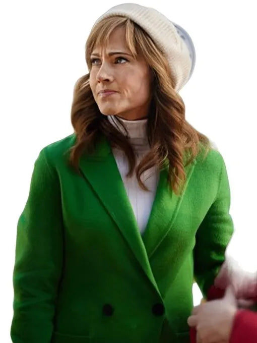 A World Record Christmas Nikki Deloach Green Coat Max Jackets