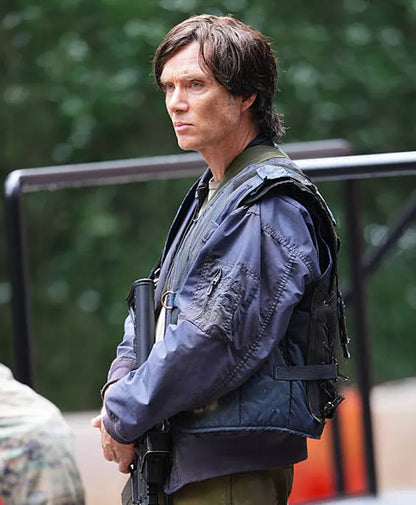 Cillian Murphy A Quiet Place III Blue Cotton Jacket