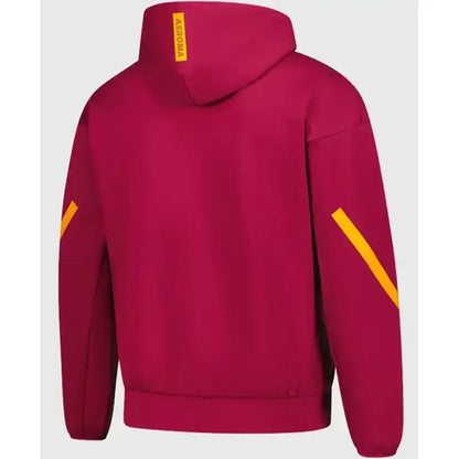 AS Roma Adidas Anthem Red hooded jacket