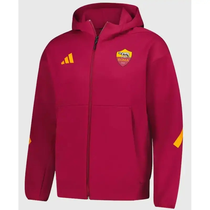 AS Roma Adidas Anthem Red hooded jacket