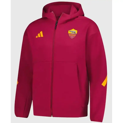 AS Roma Adidas Anthem Red hooded jacket