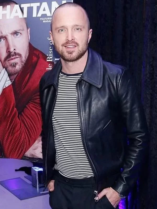 Aaron Paul Breaking Bad Black Leather Jacket Max Jackets