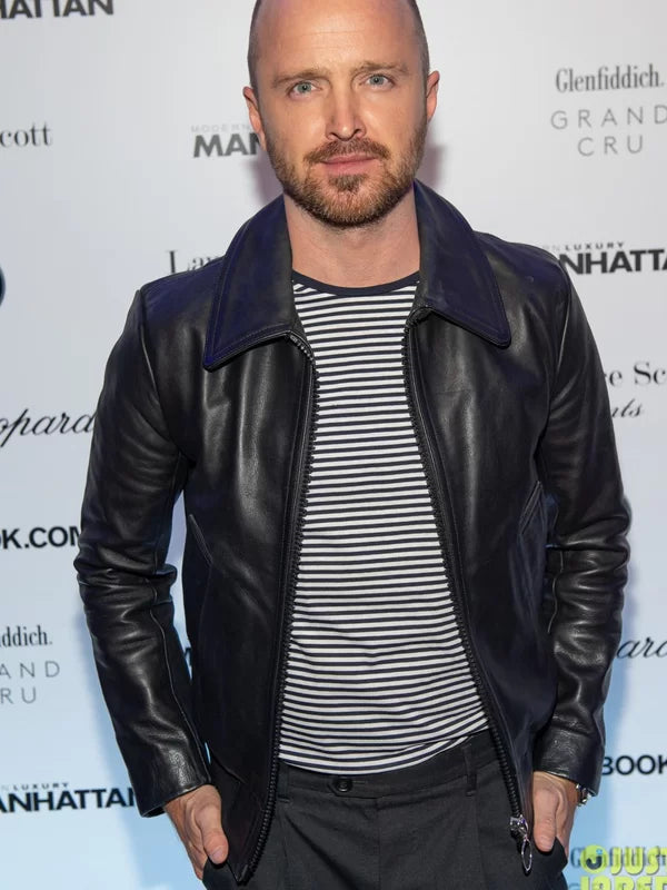 Aaron Paul Breaking Bad Black Leather Jacket Max Jackets