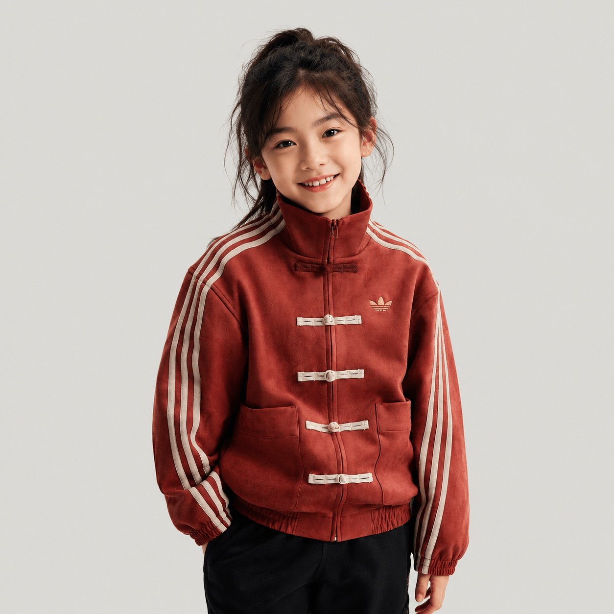 Adidas Junior Kids Chinese New Year Style Oversized Knit Jacket