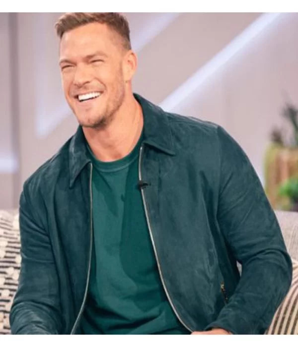 Alan Ritchson Green Leather Suede Jacket Max Jackets