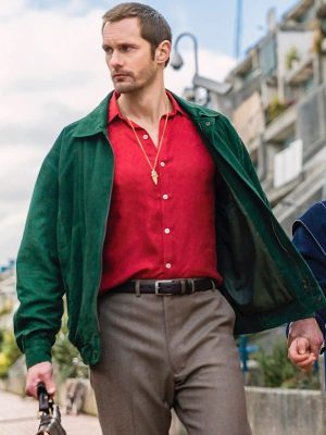 Alexander Skarsgård TV Series The Little Drummer Girl Suede Leather Jacket Max Jackets