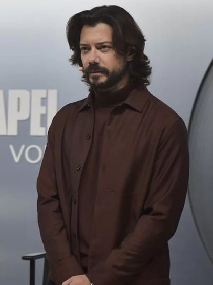 Álvaro Morte Vintage Brown Wool Jacket Max Jackets