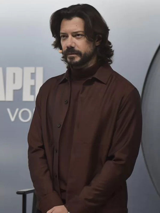 Álvaro Morte Vintage Brown Wool Jacket Max Jackets