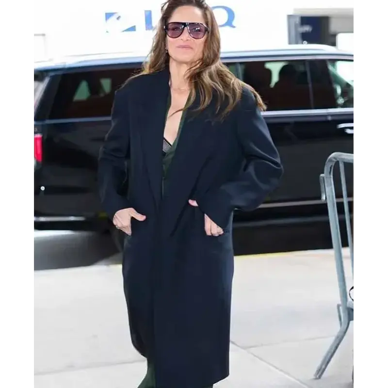 NYC 2026 Amanda Peet Blue Coat
