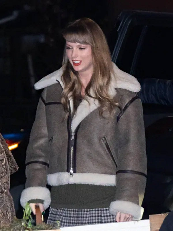 Taylor Swift NYC Shearling Brown Jacket Max Jackets