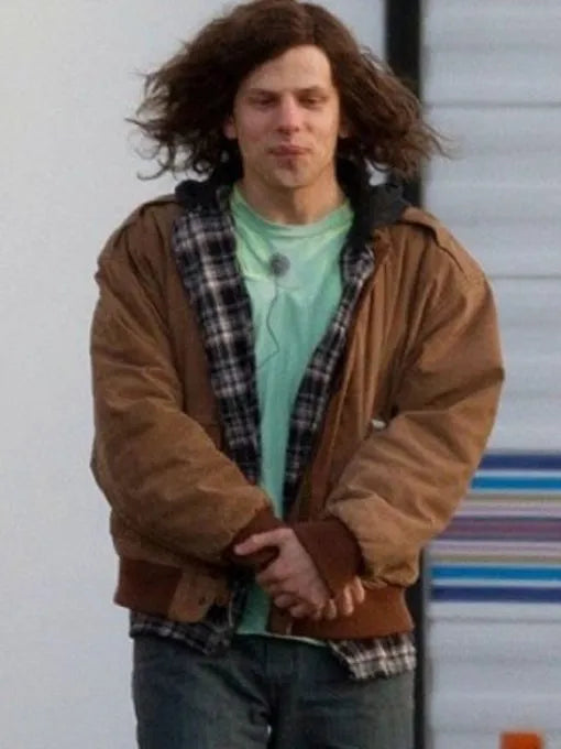 American Ultra Jesse Eisenberg Suede Leather Jacket Max Jackets