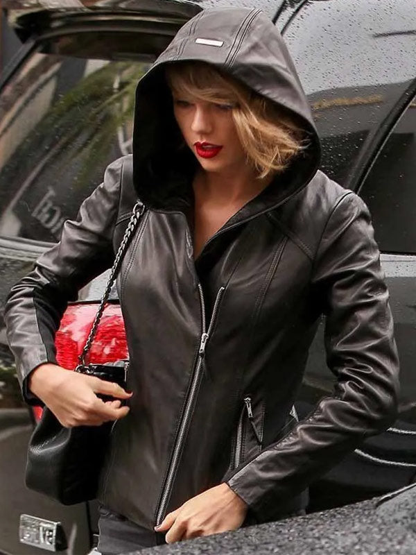 American Singer Taylor Swift Black Hooded Jacket Max Jackets