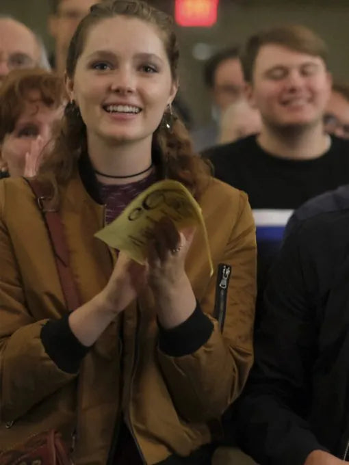 Amy Forsyth Coda Brown Bomber Jacket Max Jackets