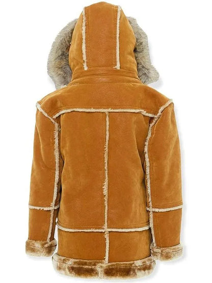 B3 Pilot Bomber Faux Shearling Hooded Jacket Max Jackets