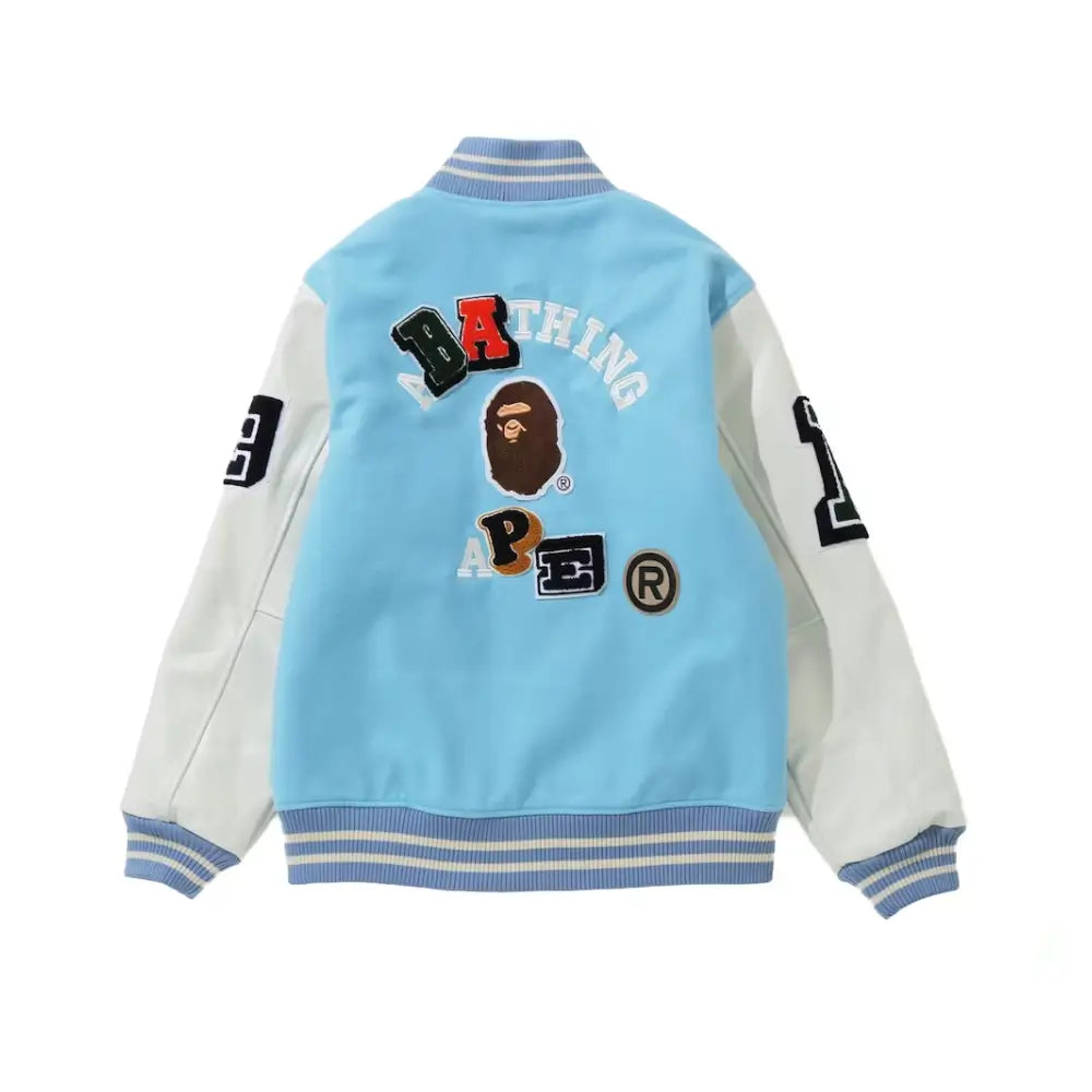 BAPE Crazy Patch Varsity Jacket Max Jackets