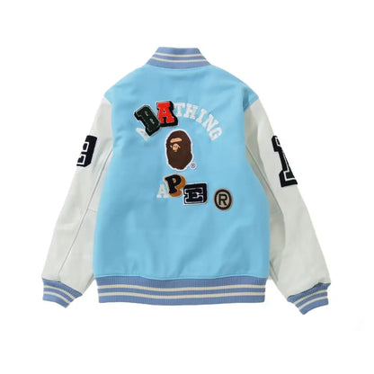 BAPE Crazy Patch Varsity Jacket Max Jackets