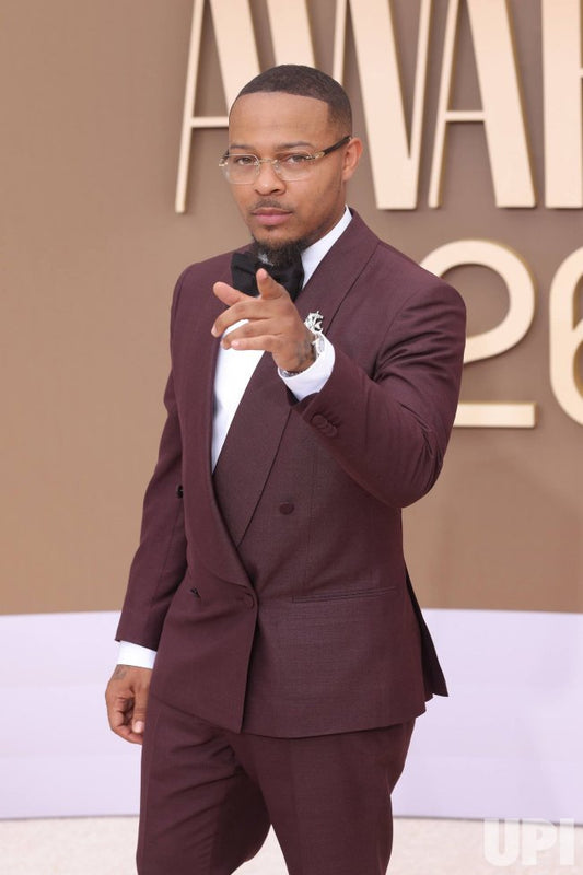 Shad Moss Bet Awards 2026 Burgundy Double Breasted Suit
