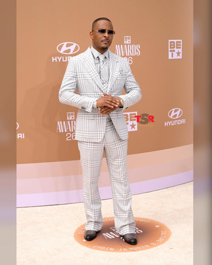 T.I BET Awards 2026 Gray Plaid Tailored Suit
