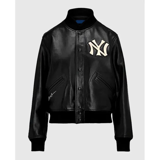 Polo Ralph Lauren Yankees Black Leather Jacket