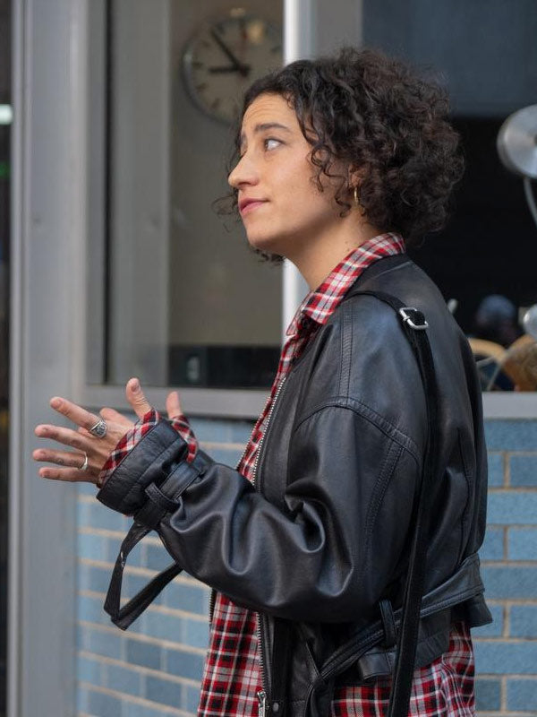 Babes 2024 Ilana Glazer Black Leather Jacket Max Jackets