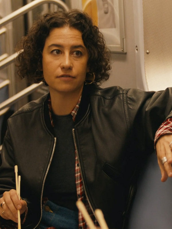 Babes 2024 Ilana Glazer Black Leather Jacket Max Jackets