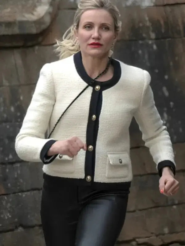 Cameron Diaz 2025 Back in Action Tweed Jacket - Max Jackets