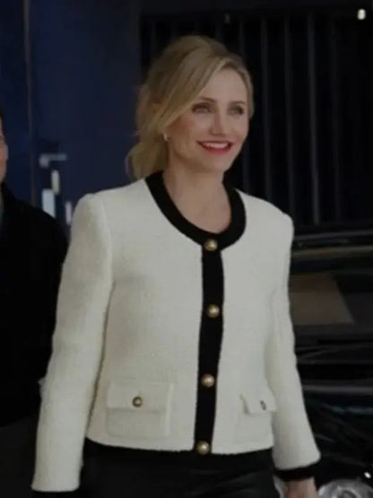 Cameron Diaz 2025 Back in Action Tweed Jacket - Max Jackets