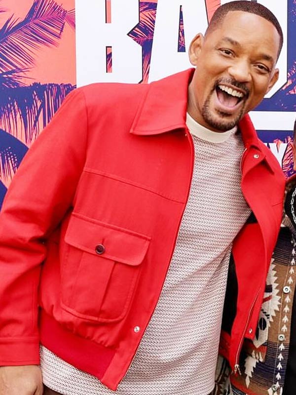 Bad Boys Ride Or Die Will Smith Red Bomber Jacket Max Jackets