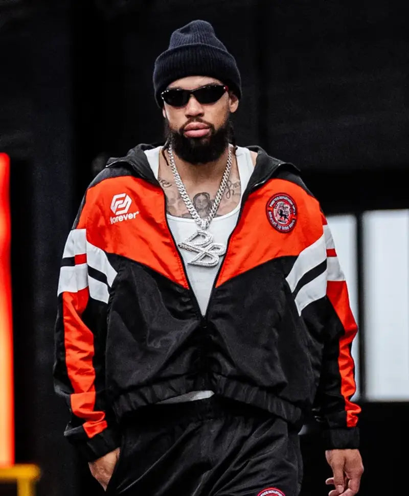 Basketball Player Dillon Brooks Black and Orange Track Jacket