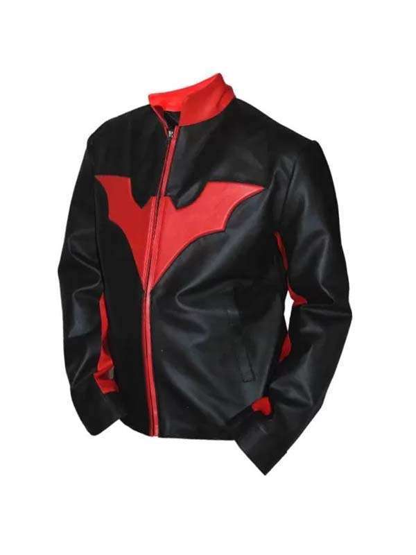 Batman Beyond Bruce Wayne Biker Red Contrast Jacket Max Jackets