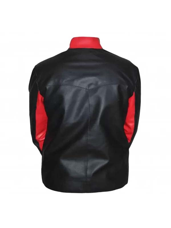 Batman Beyond Bruce Wayne Biker Red Contrast Jacket Max Jackets