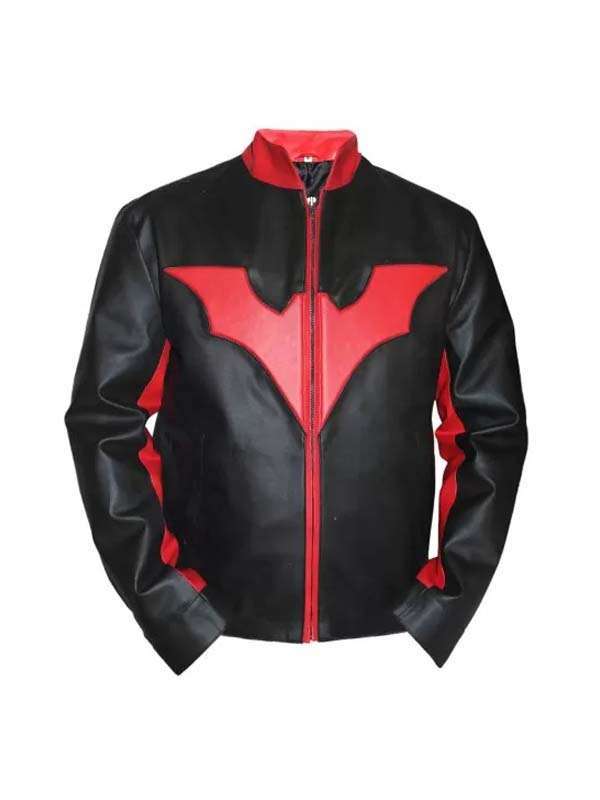 Batman Beyond Bruce Wayne Biker Red Contrast Jacket Max Jackets