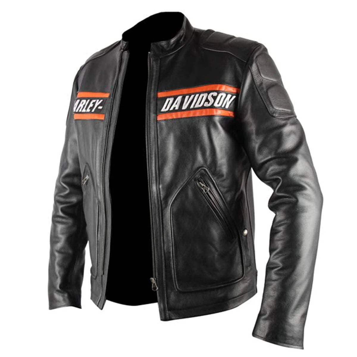 Bill Goldberg WWE Black Harley Davidson Biker Leather Jacket Max Jackets