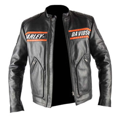 Bill Goldberg WWE Black Harley Davidson Biker Leather Jacket Max Jackets