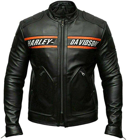 Bill Goldberg WWE Black Harley Davidson Biker Leather Jacket Max Jackets