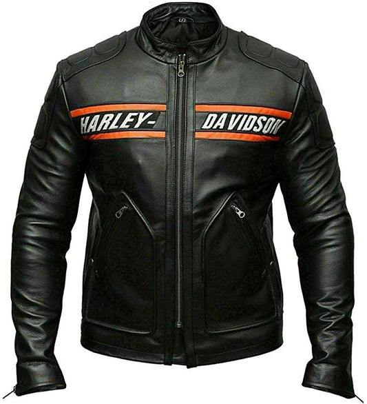 Bill Goldberg WWE Black Harley Davidson Biker Leather Jacket Max Jackets