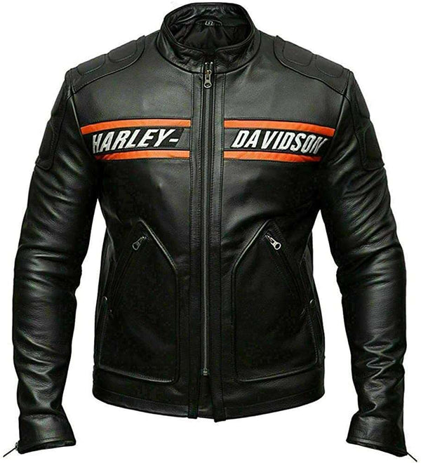 Bill Goldberg WWE Black Harley Davidson Biker Leather Jacket Max Jackets