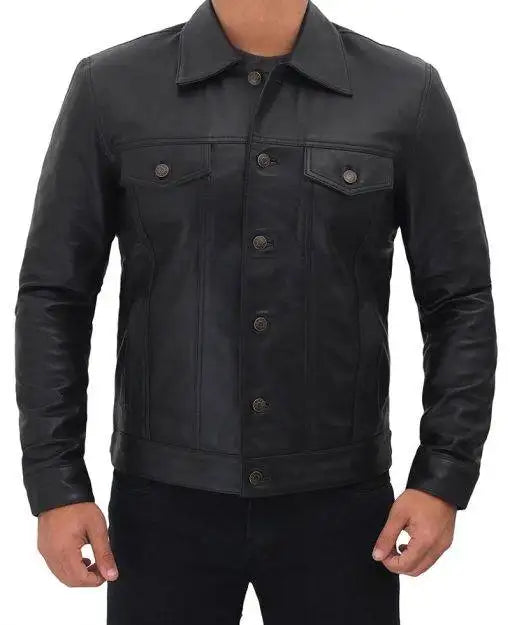Men’s Real Leather Trucker Jacket | Premium Style Max Jackets