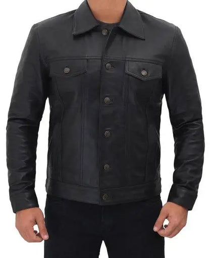 Men’s Real Leather Trucker Jacket | Premium Style Max Jackets